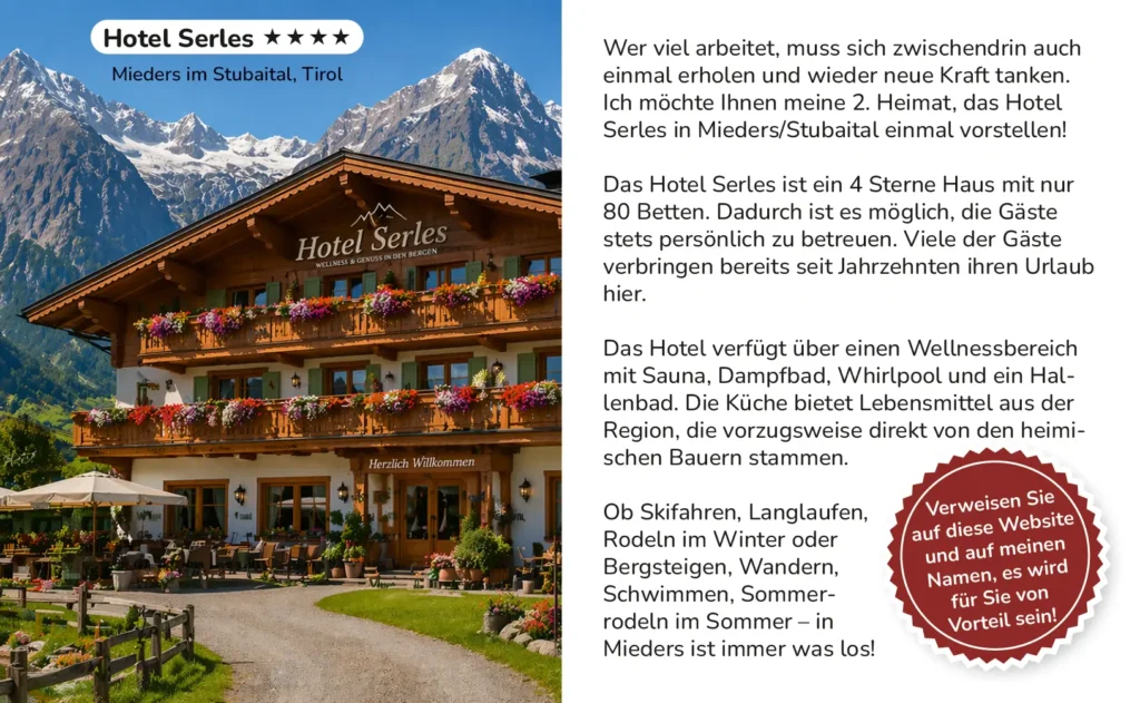 Anzeige Hotel Serles